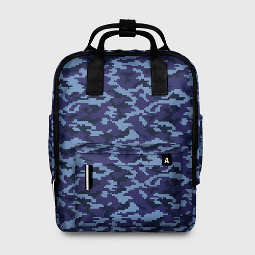 Женский рюкзак Камуфляж охрана синий / 3D-принт – фото 1