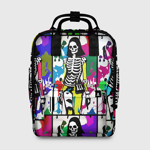 Женский рюкзак Разноцветные скелеты девушки - поп-арт - мода / 3D-принт – фото 1