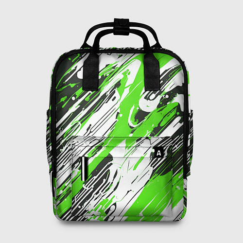 Женский рюкзак Спонтанные брызги зелёные / 3D-принт – фото 1