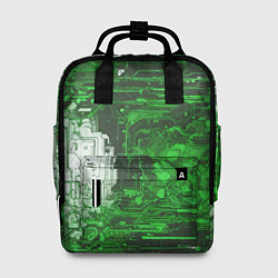 Рюкзак женский Киберпанк заражение зелёное, цвет: 3D-принт