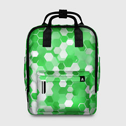 Рюкзак женский Кибер Hexagon Зелёный, цвет: 3D-принт