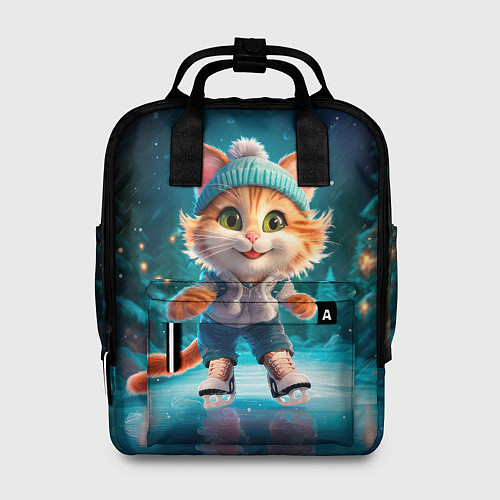 Женский рюкзак Мультяшный котенок на коньках / 3D-принт – фото 1