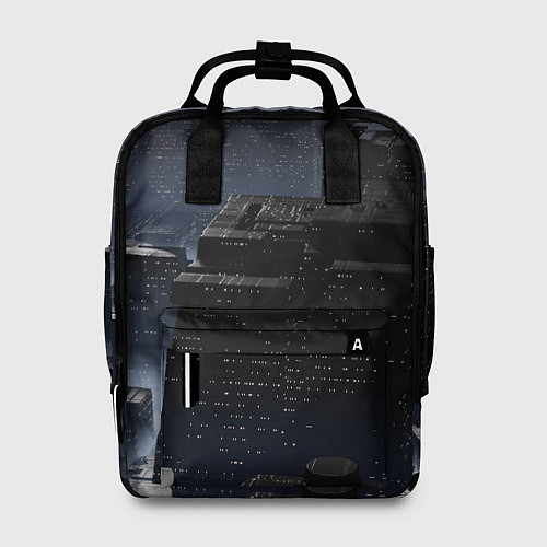 Женский рюкзак Тёмный киберпанковый город / 3D-принт – фото 1