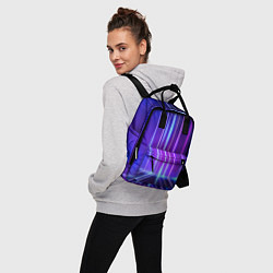 Рюкзак женский Neon glow - vaporwave - strips, цвет: 3D-принт — фото 2