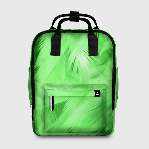 Женский рюкзак Зеленые абстрактные листья / 3D-принт – фото 1