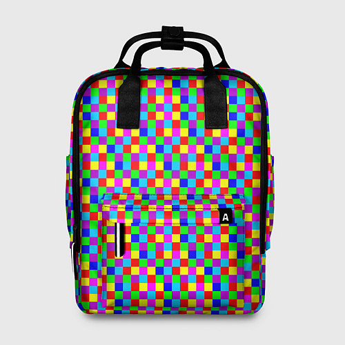 Женский рюкзак Разноцветные маленькие квадраты / 3D-принт – фото 1
