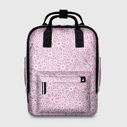 Рюкзак женский Цветочный паттерн нежный сиреневый, цвет: 3D-принт