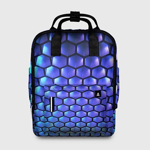 Женский рюкзак Цветные соты - объемная абстракция / 3D-принт – фото 1