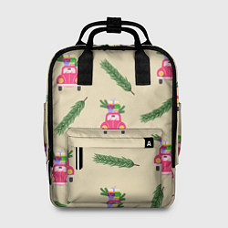 Рюкзак женский Машина с подарками, цвет: 3D-принт