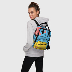 Рюкзак женский Абстракция с черными пятнами на разноцветном фоне, цвет: 3D-принт — фото 2