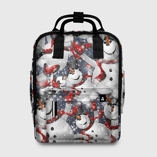 Женский рюкзак Зимний паттерн со снеговиками / 3D-принт – фото 1