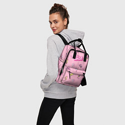 Рюкзак женский Лиза - в стиле барби: аксессуары на розовом паттер, цвет: 3D-принт — фото 2