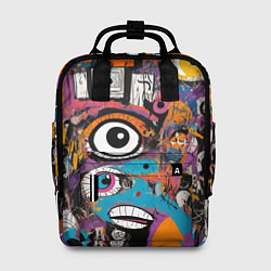 Рюкзак женский Глаз в смеси современных искусств - абстракционизм, цвет: 3D-принт