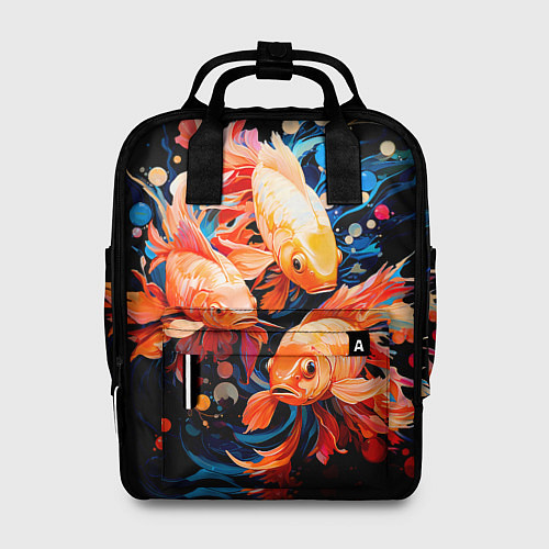 Женский рюкзак Золотые бойцовые рыбки / 3D-принт – фото 1
