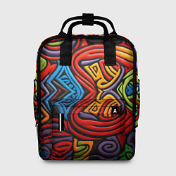 Рюкзак женский Разноцветный узор в стиле абстракционизм, цвет: 3D-принт