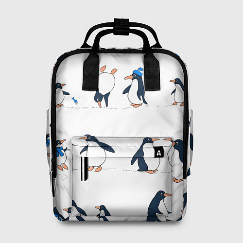 Женский рюкзак Семейство пингвинов на прогулке / 3D-принт – фото 1