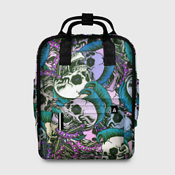 Рюкзак женский Череп панк паттерн, цвет: 3D-принт