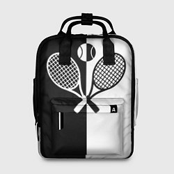 Рюкзак женский Теннис - чёрно белое, цвет: 3D-принт