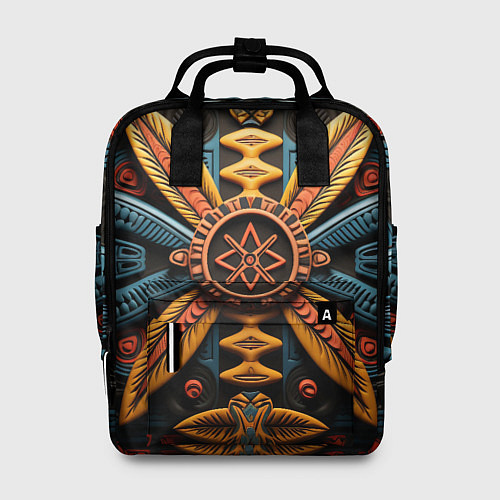 Женский рюкзак Орнамент в стиле африканских племён / 3D-принт – фото 1