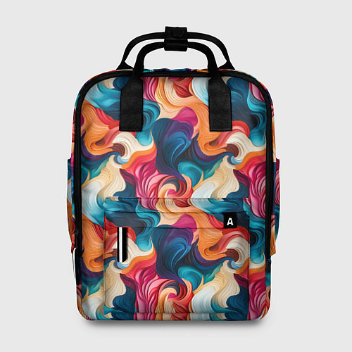 Женский рюкзак Паттерн абстрактные разноцветные волны / 3D-принт – фото 1