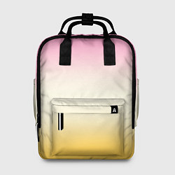Рюкзак женский Розовый бежевый желтый градиент, цвет: 3D-принт
