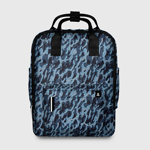 Женский рюкзак Размытый пятнистый синий / 3D-принт – фото 1