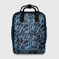 Рюкзак женский Размытый пятнистый синий, цвет: 3D-принт