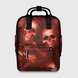 Рюкзак женский Красные черепа и кости, цвет: 3D-принт