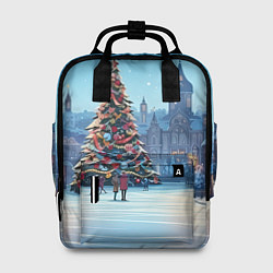 Рюкзак женский Городская новогодняя елка, цвет: 3D-принт