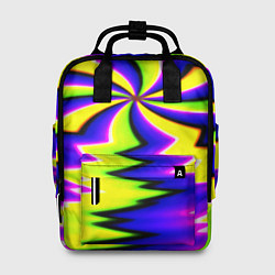 Рюкзак женский Неоновая фрактальная абстракция, цвет: 3D-принт