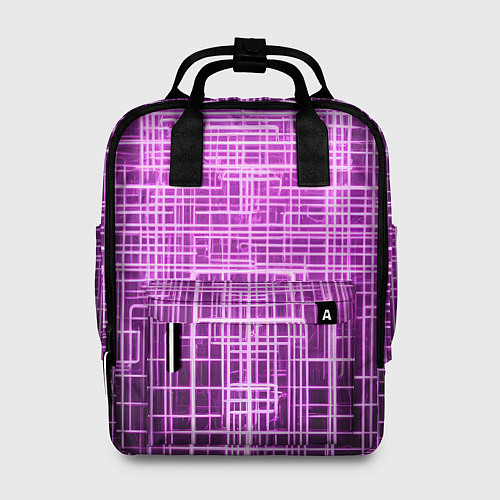 Женский рюкзак Фиолетовые неоновые полосы киберпанк / 3D-принт – фото 1