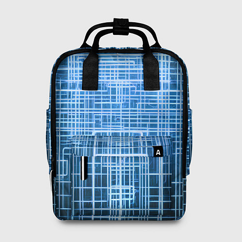 Женский рюкзак Синие неоновые полосы киберпанк / 3D-принт – фото 1