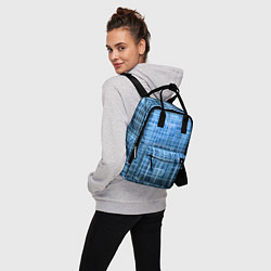 Рюкзак женский Синие неоновые полосы киберпанк, цвет: 3D-принт — фото 2