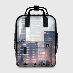 Рюкзак женский Безмятежный город, цвет: 3D-принт