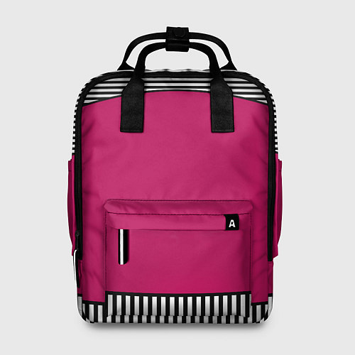 Женский рюкзак Узор из красного и черно-белых полос / 3D-принт – фото 1