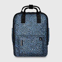 Рюкзак женский Чёрные и синие мазки, цвет: 3D-принт