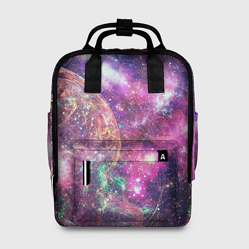 Женский рюкзак Пурпурные космические туманности со звездами / 3D-принт – фото 1
