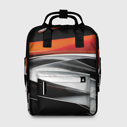 Рюкзак женский Оранжевая и металлическая абстракция, цвет: 3D-принт