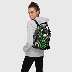 Рюкзак женский Зелёный скелетный киберпанк доспех, цвет: 3D-принт — фото 2