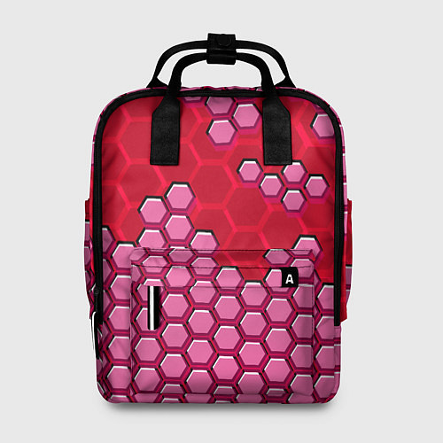 Женский рюкзак Красная энерго-броня из шестиугольников / 3D-принт – фото 1