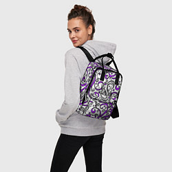 Рюкзак женский Фиолетовые кружевные узоры, цвет: 3D-принт — фото 2