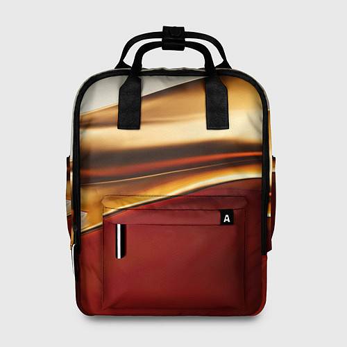 Женский рюкзак Бежевые и золотистые волны / 3D-принт – фото 1