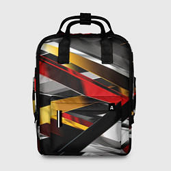 Рюкзак женский Металлические красные и белые полосы, цвет: 3D-принт