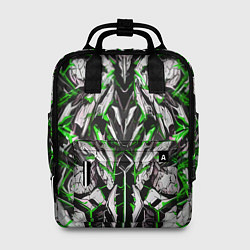 Рюкзак женский Зелёная кибернетическая броня, цвет: 3D-принт