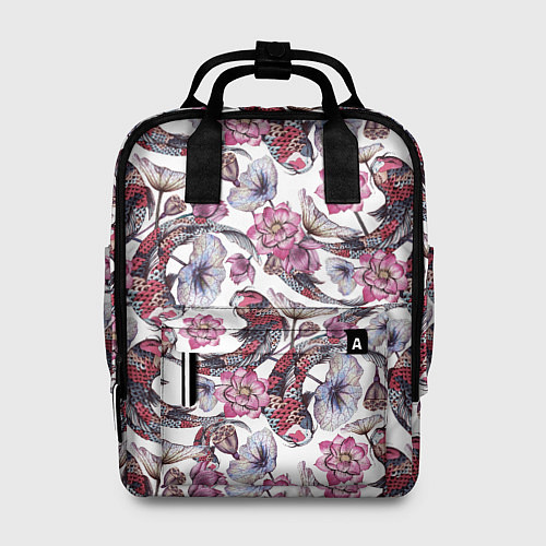 Женский рюкзак Карпы кои и лилии / 3D-принт – фото 1