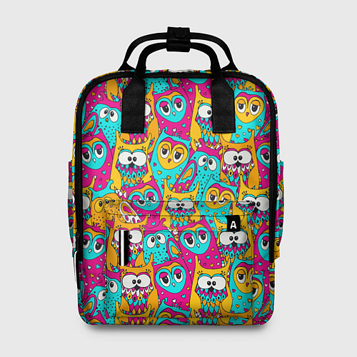 Женский рюкзак Разноцветные совы / 3D-принт – фото 1