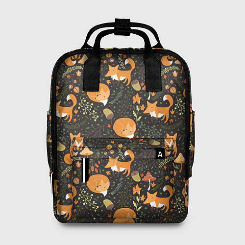 Женский рюкзак Рыжие лисы в лесу / 3D-принт – фото 1