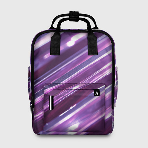 Женский рюкзак Фиолетовые и розовые полосы абстракт / 3D-принт – фото 1