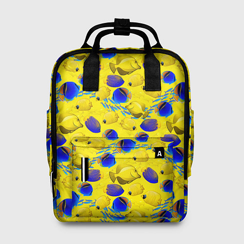 Женский рюкзак Разноцветные тропические рыбы / 3D-принт – фото 1