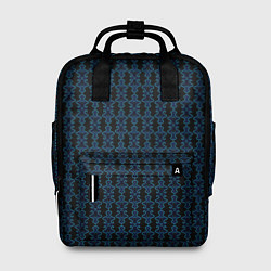 Рюкзак женский Узоры чёрно-синий паттерн, цвет: 3D-принт